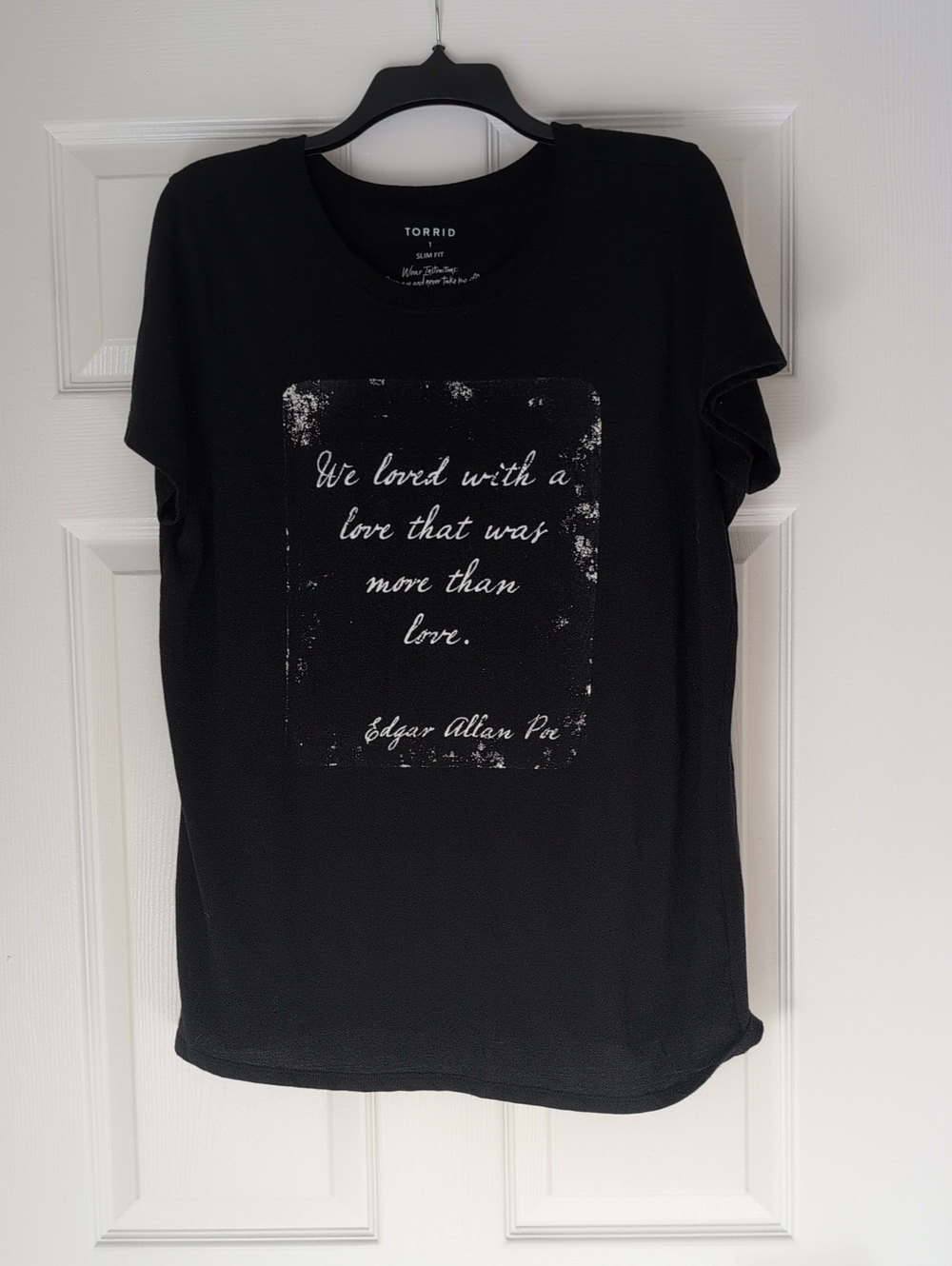 torrid Black Graphic Tee with Edgar Allen Poe Quote